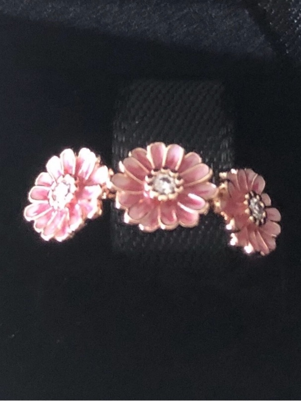 Pandora Rose-Tone Pink Floral Trio Ring NIB Sz 6.5 - Picture 7 of 11